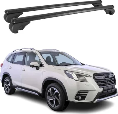 Image de Barres de toit Transversales pour Subaru Forester 2018-2024 Aluminium Noir