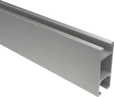 Produktbild von Interdeco Innenlaufprofil eckig / Profilstange für Innenlauf-Gardinenstangen 14 x 35 mm Edelstahl-Optik, 120 cm