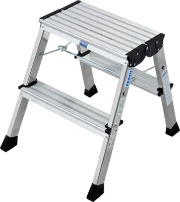 Image de KRAUSE MONTO « ROLLY » Escabeau pliant double 2 niveaux en alu 0,45 m