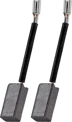 Two carbon brushes with wires and metal connectors are shown against a white background.