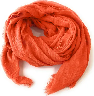 Produktbild von Niklarson Schal Tuch orange 190x100cm Damen Poncho Stola Pareo Viskose T671