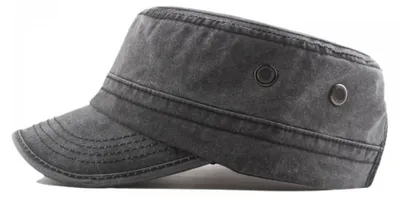 Produktbild von Herren Baumwolle Vintage Army Kappe Cadet Hat Military Flat Top Verstellbare Baseballmütze Sommer Trucker Hut