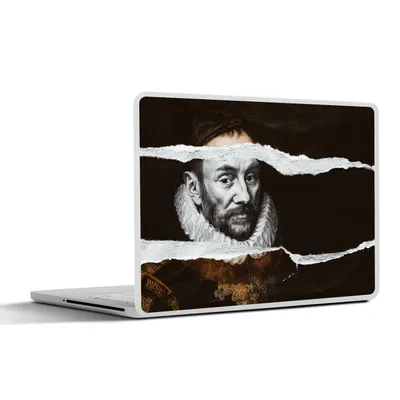 Produktbild von MuchoWow® Laptop Aufkleber Sticker Cover Wilhelm von Oranien - Alte Meister Schwarz und Weiß 40x30 cm - Laptop Dekoration - Selbstklebend