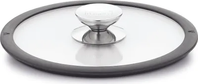 Produktbild von Glasdeckel mit schwarzem Silikonrand 28 cm, Glas, transparent