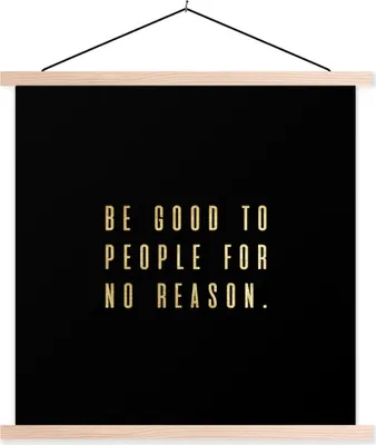Produktbild von MuchoWow® Textilposter Zitate - Sprichwörter - Gold 60x60 cm mit holzfarbenen Rahmen - Wanddekoration