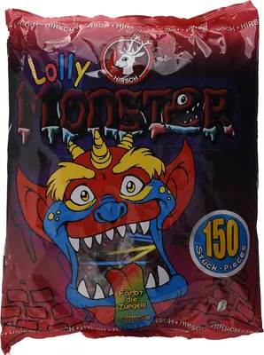Immagine prodotto di Hirsch Monster Lolly lecca-lecca confezionati singolarmente che colorano la lingua 150 pezzi