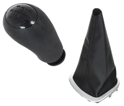 Produktbild von 5-Gang Schaltknauf Schwarz Schaltmanschette Rahmen für Renault Clio III 05-12