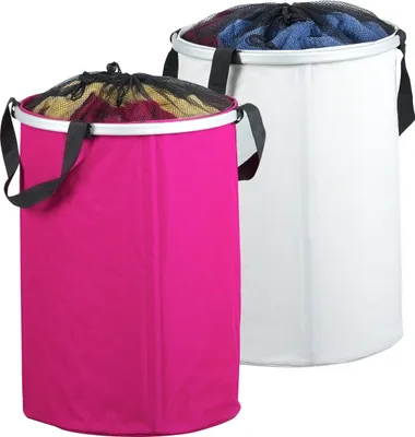 Produktbild von Axentia Wäschesammler, weiß+pink