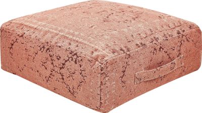 BELIANI Poduszka podłogowa jasnoczerwona bawełniana 50 x 50 x 20 cm kwadratowa boho salon sypialnia abstrakcyjny wzór