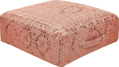 Obrázek produktu pro BELIANI Sedací polštář světle červená bavlna 50 x 50 x 20 cm abstraktní vzor čtvercový puf stolička