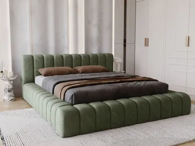 Produktbild von GrainGold Polsterbett Italia 180x200 cm - Bett 180x200, Polsterbett mit Bettkasten und Lattenrost - Grün (Whisper 11)
