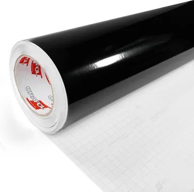 Produktbild von DecoMeister Möbelfolie selbstklebend 63x100 cm - Schwarz Hochglanz - Einfarbig Klebefolie für Möbel - Klebefolie Möbel für einfache Anwendung, ideal für die Renovierung von Küche oder Bad - Möbelfolie