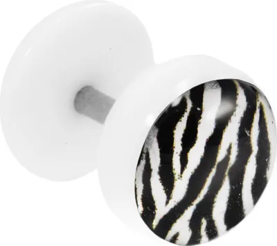 Produktbild von Fake Plug Ohrstecker mit Motiv Zebra