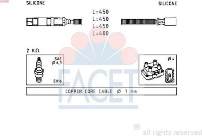 Produktbild von FACET 4.7234 Zündkabelsatz Zündleitungssatz passend für MERCEDES-BENZ A-Klasse (W169) B-Klasse (W245)