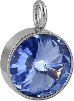 Produktbild von Amello Kettenanhänger 12mm Zirkonia Edelstahl silber blau Damen Halsschmuck ESHS02H