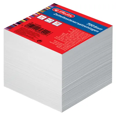 Image de Feuillets de rechange pour boîtes à fiches blanc 9x9cm 700feuilles soudées