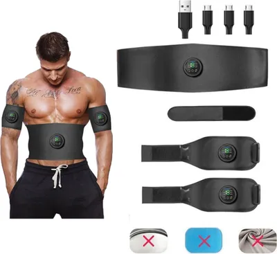 Produktbild von Bauchmuskel-Trainer, EMS Stimulator 6 Modi, USB-aufladbar, für Fitness & Workout, Zuhause & Gym
