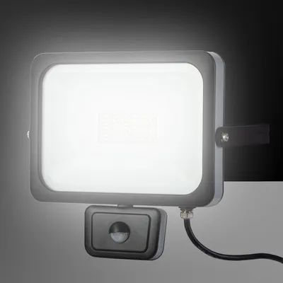 Produktbild von LED SMD Strahler Außenleuchte Leuchte flach mit Sensor Bewegungsmelder 50 W A+