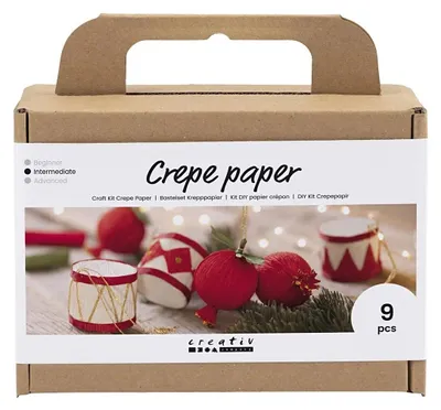 Immagine prodotto di Kit artigianale Creativ Company Ornamenti natalizi in carta crespa glitterata