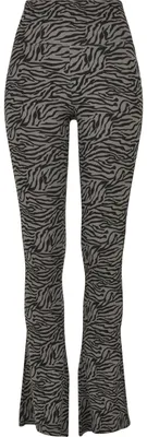 Produktbild von Urban Classics Damen Leggings Ladies High Waist Zebra Boot Cut Leggings Asphalt/