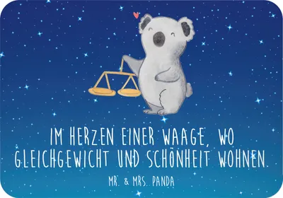 Produktbild von Mr. & Mrs. Panda magnet Waage Astrologie - Sternenhimmel Blau - Geschenk, whiteboardmagnet, küchenmagnet, Kühlschrankmagnet, Sternzeichen, tafelmagnet, zettelhalter
