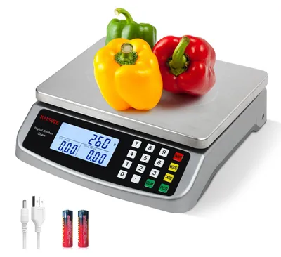 Digitale Küchenwaage 40 kg, Edelstahl, Tara, LCD