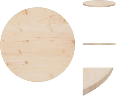 Immagine prodotto di vidaXL Piano da tavolo Ø60x2,5 cm in legno di pino massiccio - Piani da tavolo