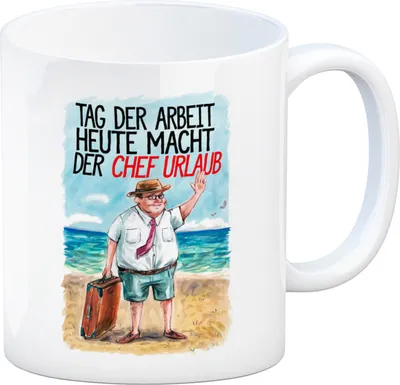 Produktbild von Chef im Urlaub Kaffeebecher Tag der Arbeit