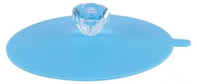 Produktbild von INF Diamant-Silikon-Becherdeckel 11cm, staub- und auslaufsicher, 2er-Set Blau
