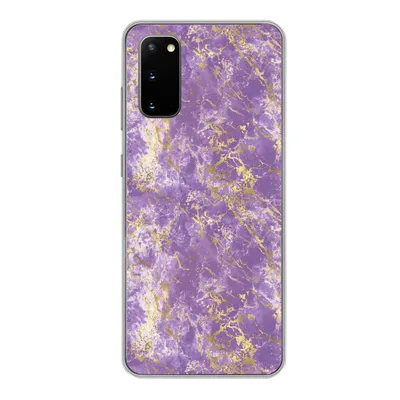 Produktbild von MuchoWow® Handyhülle Schutzhülle Hülle für Samsung Galaxy S20 Marmor - Lila - Gold - Muster Silikon Softcase Handy Hülle - Bild