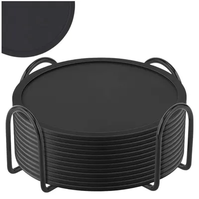 Obrázok produktu pre Kruhové podložky pod šálky, sada 12 ks so stojanom