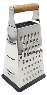 Image de Râpe à fromage à 4 faces - Ustensile de cuisine avec manche en bois