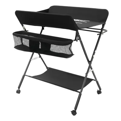 Produktbild von klappbar Wickeltisch  Wickelkommode  Wickelauflage Baby Wickelregal  Komfort mit Taschen Wickel Auflage  Windelstation Kindergarten + Lagerung  für Babys und Kleinkinder bis 15kg