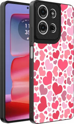 Produktbild von Geeignet für Motorola Edge 50 Pro Phone Case mit Herzen Print - Hearts Design TPU Backcover Case - Kids Case mit Herzen Design - Smartphonics