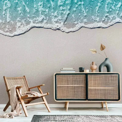 Produktbild von Selbstklebende Folie Fototapete - Sapphire Wave 441x315 cm Muster f-B-10042-a-a