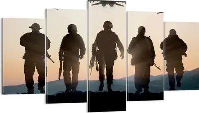Produktbild von Bild auf Leinwand - Leinwandbild - Armee Militaria - 160x85cm - Wand Bild - Wanddeko - Wandbilder - Leinwanddruck - Bilder - Kunstdruck - Wanddekoration - Leinwand bilder - Wandkunst - EA160x85-3436