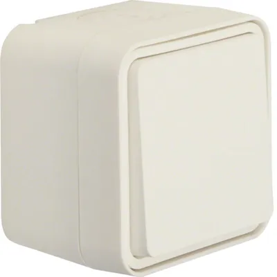 Immagine prodotto di Interruttore a levetta Hager AP W.1 WNC001B IP55 bianco polare