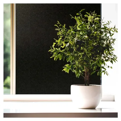 Produktbild von Selbsthaftende statische Fensterfolie Verdunkelungsfolie - SCHWARZ 44,5 x 200 cm