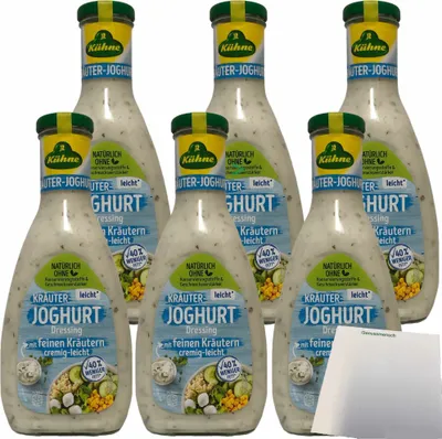 Produktbild von Kühne Salat Dressing Joghurt Kräuter Leicht 6er Pack (6x500ml Flasche) + usy Block