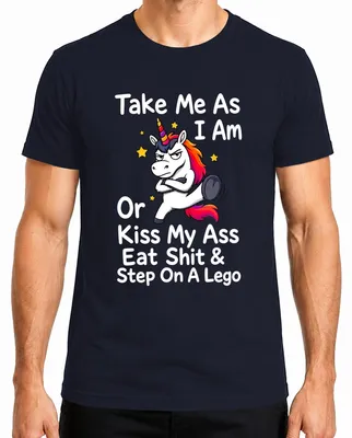 Immagine prodotto di "Accettami così come sono, oppure vattene" – Maglietta da uomo, divertente, con frase sarcastica, colore blu navy, taglia M