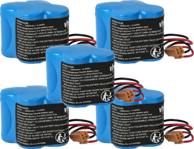 Produktbild von vhbw 5x Batterie kompatibel mit Allen Bradley MicroLogix 1400, 1500 Steuereinheit (2400 mAh, 6 V, Li-MnO2)