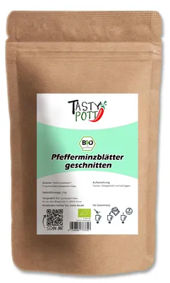 Produktbild von Tasty Pott Pfefferminzblätter getrocknet und geschnitten - im Beutel - 1000g