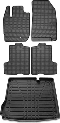 Zdjęcie produktu dla Zestaw dywaników podłogowych i wykładziny bagażnika do Dacia Duster 2017-2024 Rubber black TPE 5x