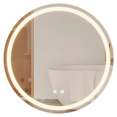 Obrázok produktu pre LED zrkadlo s podsvietením, funkciou proti zamlievaniu, dotykovým ovládaním a rozmermi 60x60 cm