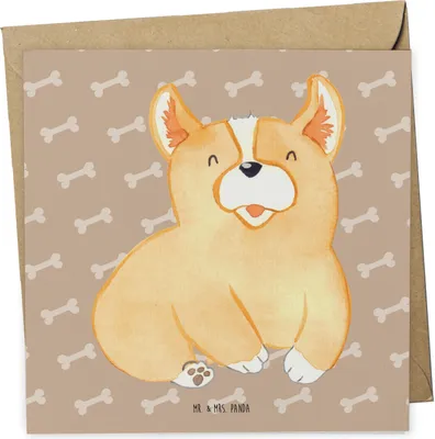 Produktbild von Mr. & Mrs. Panda Grußkarte Corgie - Hundeglück - Geschenk, Lebensfreude, Sprüche, Klappkarte, faltkarte, Bellen, Glückwunschkarte, Corgi, Spruch, anlasskarte, Hund