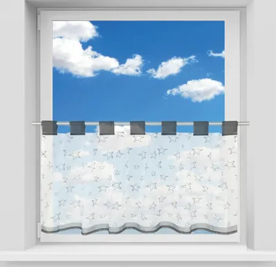 Obrázek produktu pro Bistro závěs "Angie" ( 45 x 120 cm ) s průvlečnou tyčí, krátký závěs v barvě: hvězdy