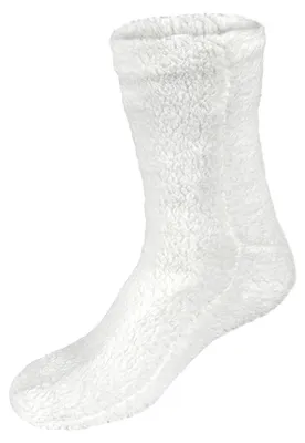 Productafbeelding van Sleepdown wollen sokken van teddy-fleece, crèmekleurig, maat S-M