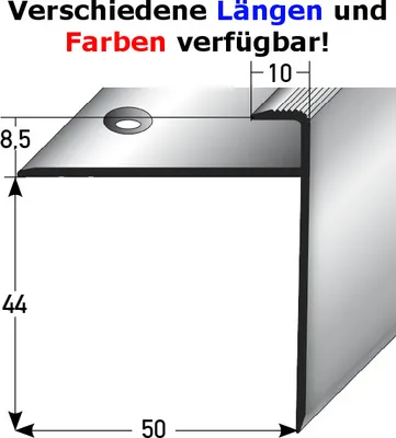 Produktbild von Einschubprofil "Chandler", mit langer Nase für Laminat, 8,5 mm Einfasshöhe, Aluminium eloxiert, gebohrt-bronze dunkel-1000