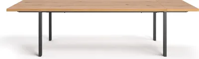 Produktbild von Ausziehbarer Ramme-Tisch aus massivem Holz, 160x90 cm + Tischverlängerung 1x50 cm, Eiche, Skandinavisch