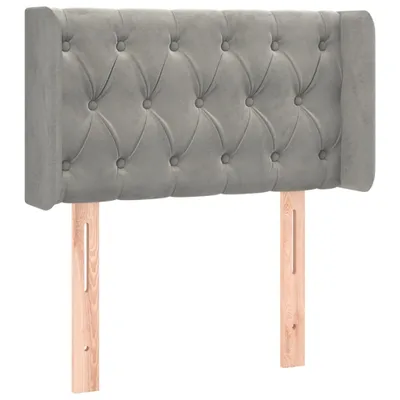 Image de vidaXL Tête de lit avec oreilles gris clair 83x16x78/88 cm velours